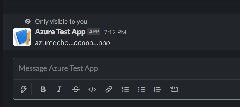 A screenshot showing the slack command setup